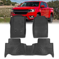 AJP Distributors All climate Season Proof Rubber Floor Mats Front Rear Set suitable/Replacement For Chevy Colorado GMC Canyon Crew Cab 2015 2016 2017 2018 2019 2020 2021 2022 15 16 17 18 19 20 21 22