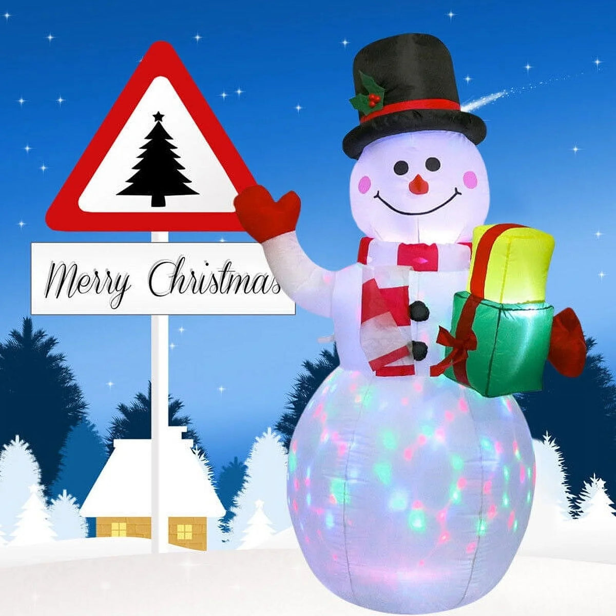 5ft Inflatable Snowman Airblown Christmas Decor Yard Decoration LED Lights for Xmas Home Garden Family Prop Lawn Holiday Party Outdoor Decor