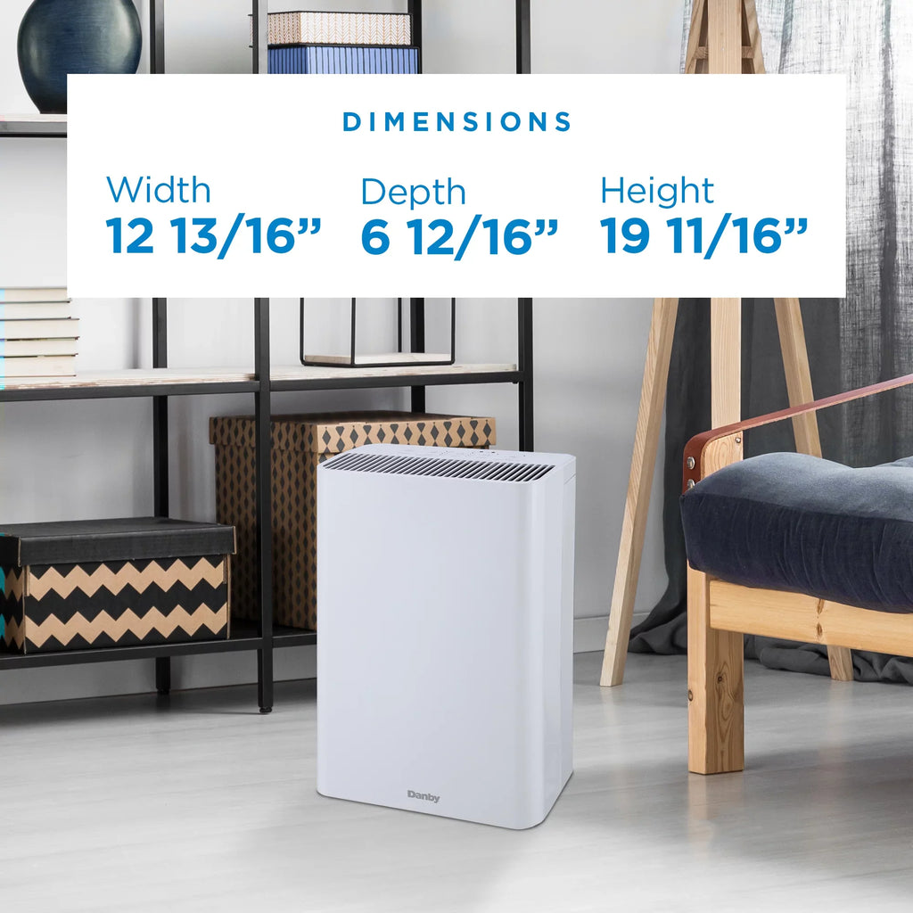 in White with True Hepa Filter to reduce smoke and pollutants. ft. Danby DAP152BAW-I Air Purifier up to 210 sq