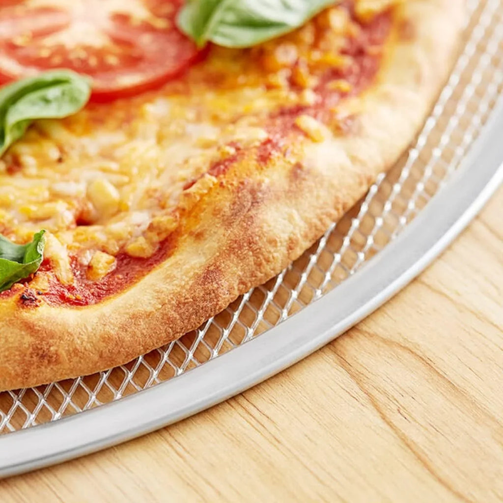 TrueCraftware- Set of 2 Aluminum 20” Pizza Baking Screen Seamless Rim- Bakeware Pizza Screen Round Pizza Pan Tray Round Baking Tray for Home Kitchen Pizzeria & Restaurants