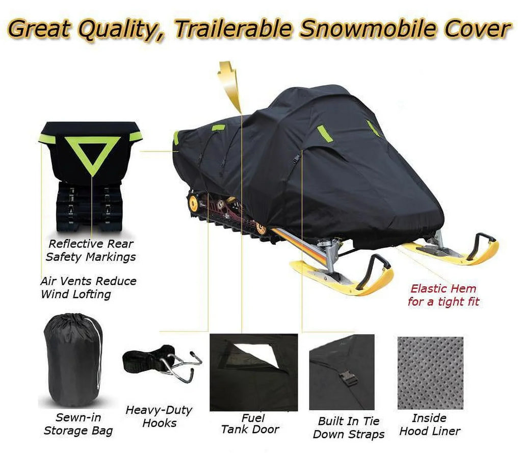 Snow wrap matching for 2020-2020 Arctic Cat snowmobile model M 8000 MOUNTAIN CAT ALPHA ONE ES 165, Trailerable 600 Denier Snow Machine Sled Gear