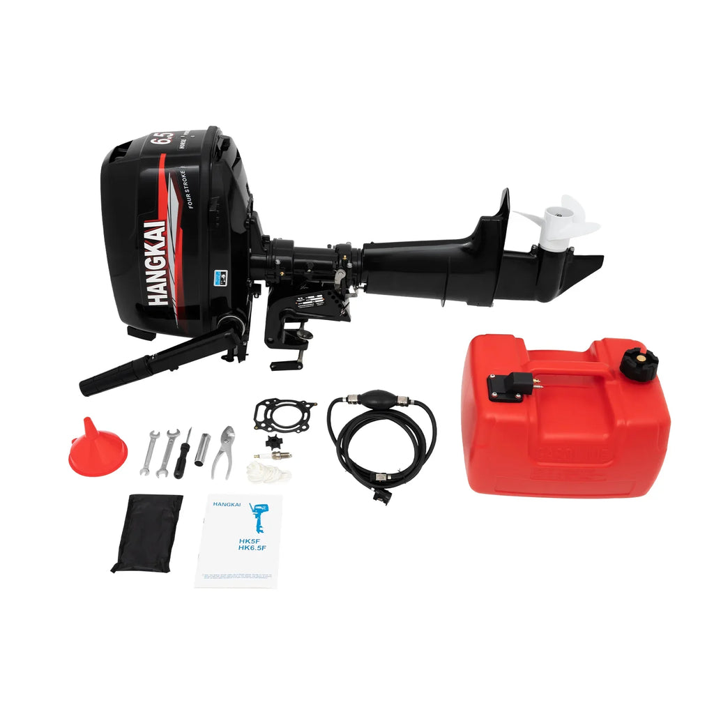Anqidi 6.5HP 4 Stroke Outboard Motor 123CC Heavy Duty ship Engine with Single Cylinder aqua Cooling System & CDI Ignition Tiller Control Max 6000r/min