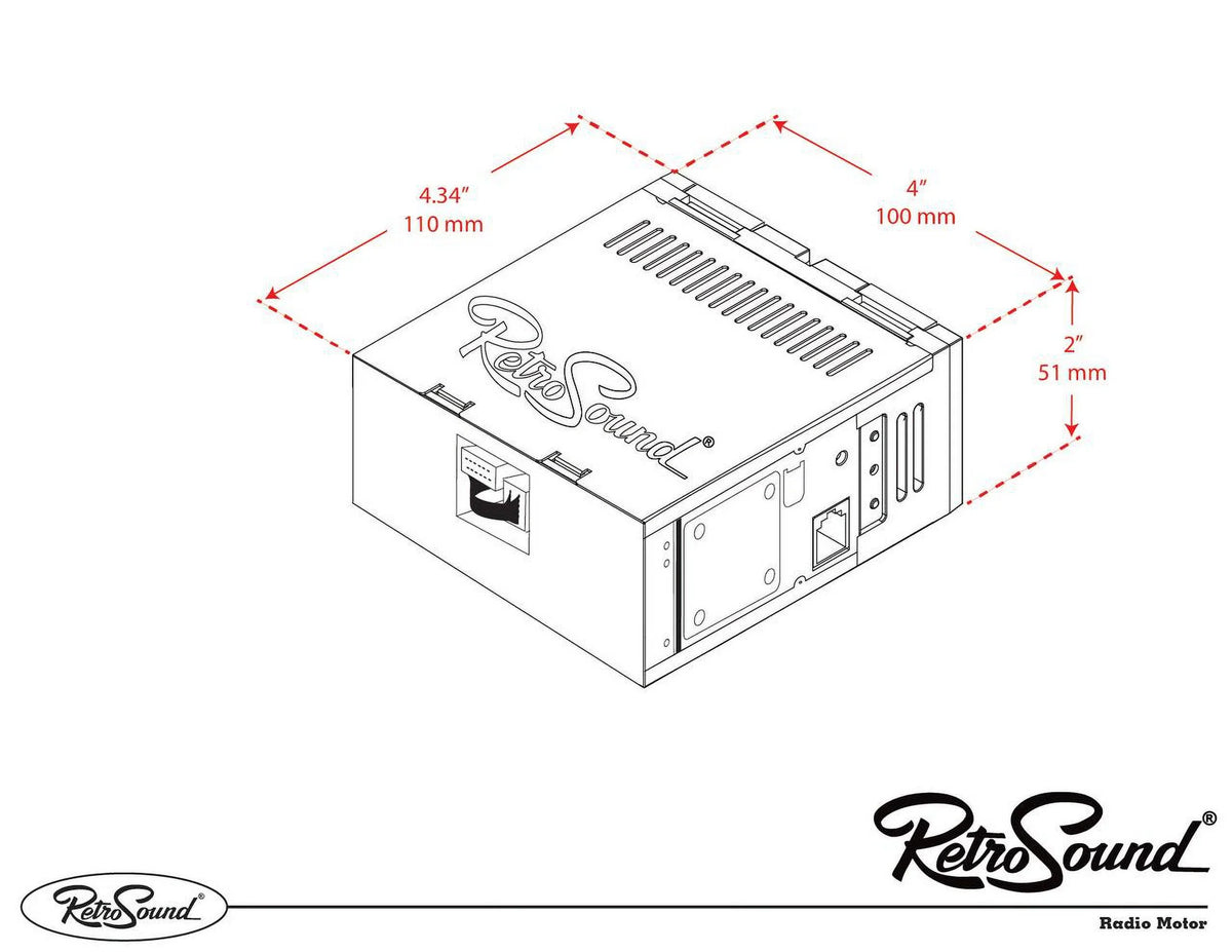 RetroRadio appropriate with 1957-70 Citroen ID19 Features Include Bluetooth, AUX, AM/FM LAB-M1-308-309-39-78PCT1