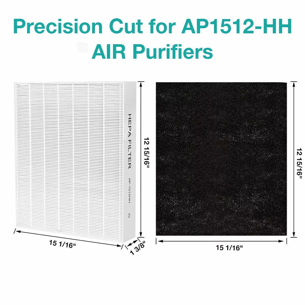 Membrane Solutions AP-1512HH Filter, Part# 3304899, matching with Coway Air Purifiers with Carbon Pre Filters, 2 Pack