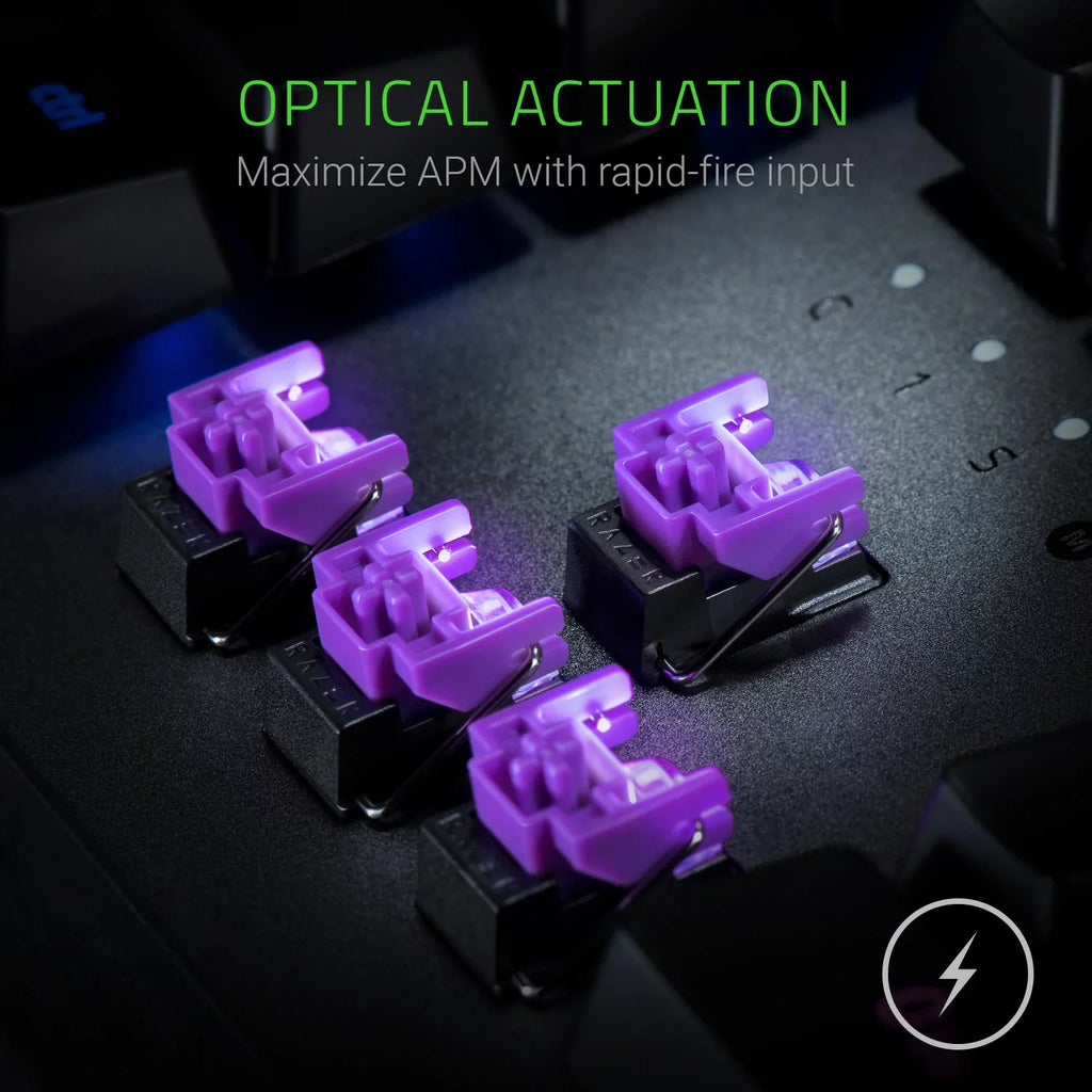 Huntsman Opto-Mechanical Switch - Hybrid On-Board Memory & Cloud Storage - Durability of up to 100 Million Keystrokes - Light and Clicky Gaming Keyboard