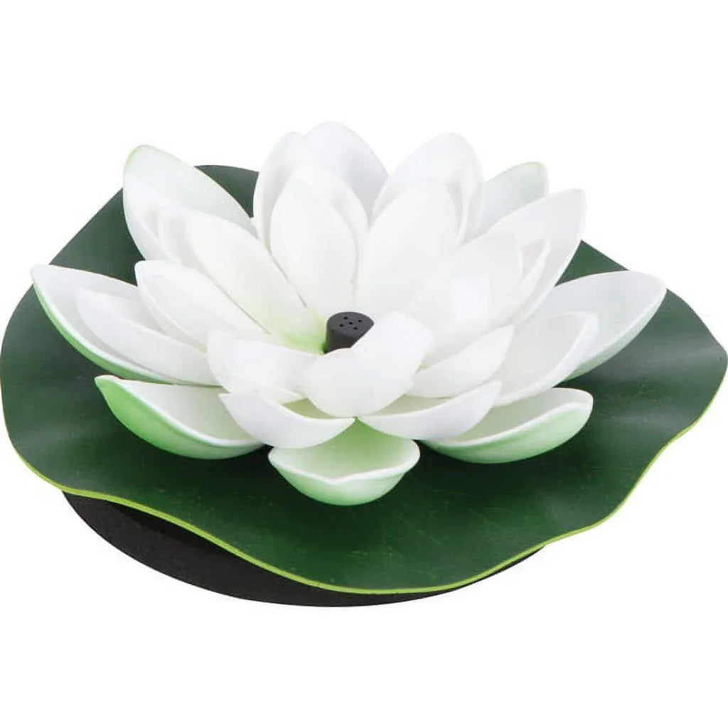 HOTBEST Solar-powered Waterproof Lotus Lamp Lotus Fountain Novel Fish Pond Fountain Garden Decor liquid Lily Bird Bath Fountain(White)