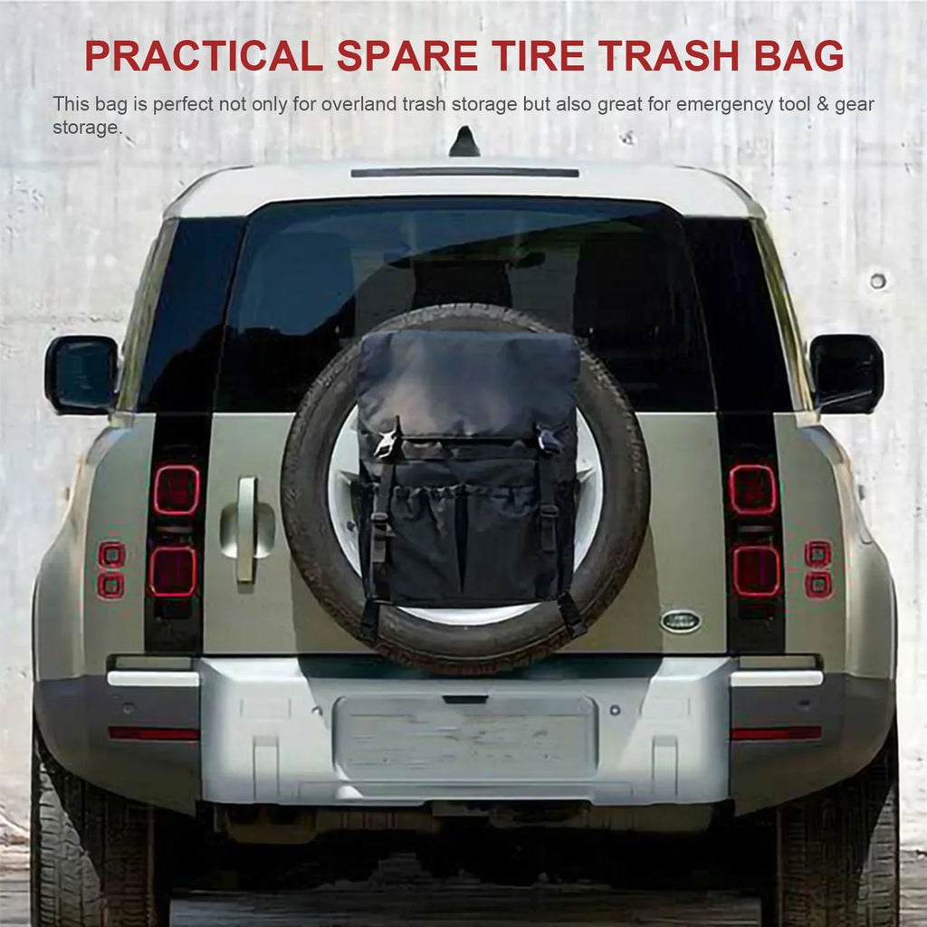Spare Tire Trash Bag Backpack Cargo Storage Bag Tool Gear Organizer Multi-Pockets Backpack for Car Outdoor Camping Off-Road Travel