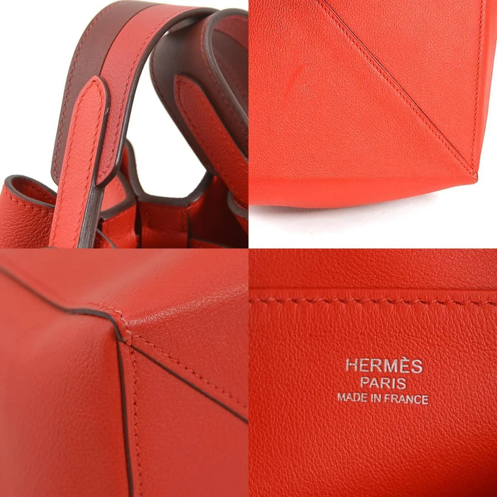 Pre-Owned HERMES Shoulder Bag Ricol 17 Evercolor Red Ladies (Good)