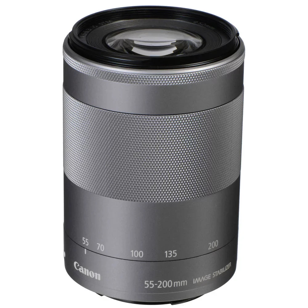 EOS M200 Mirrorless Camera with 15-45mm and 55-200mm Lenses (White) (3700C009) + 64GB Card + Charger + LPE12 Battery + Card Reader + Corel Photo Software + HDMI Cable + Case + More