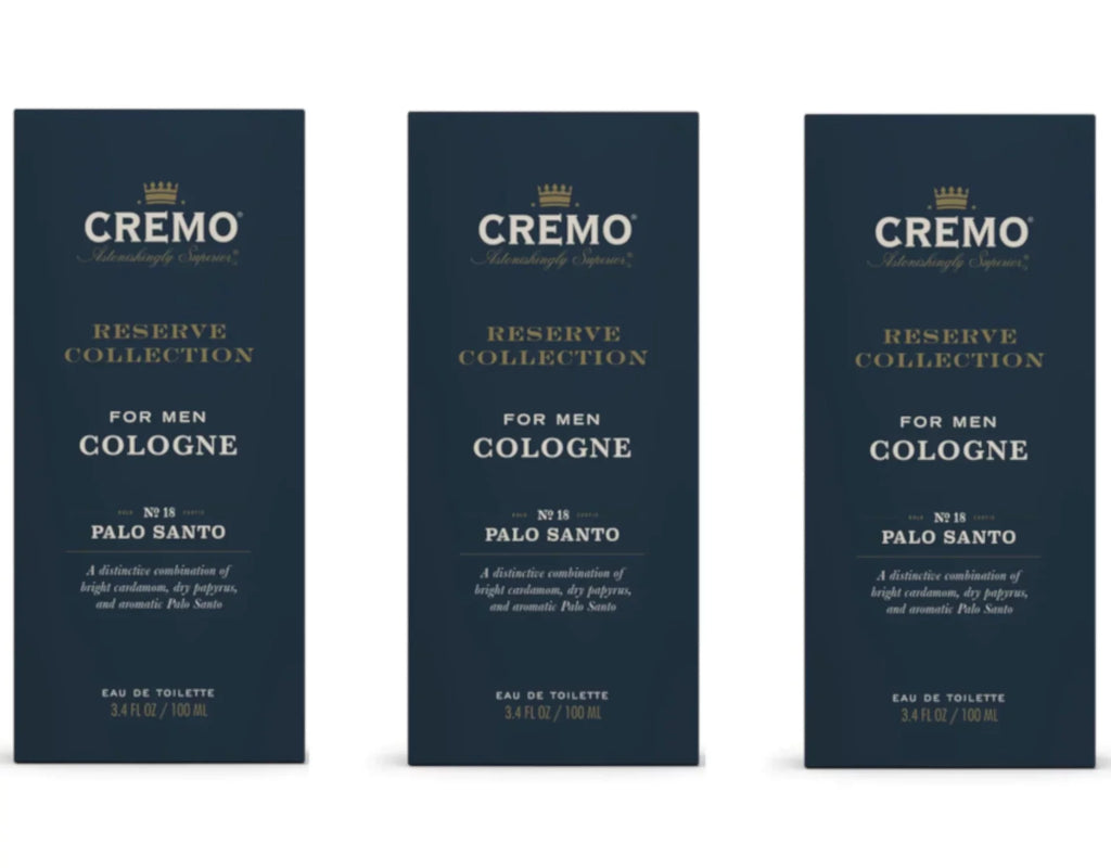 '- Pack of 3. Oz. 18 Palo Santo, 3.4 Fl. Cremo Reserve Collection For Men Cologne No
