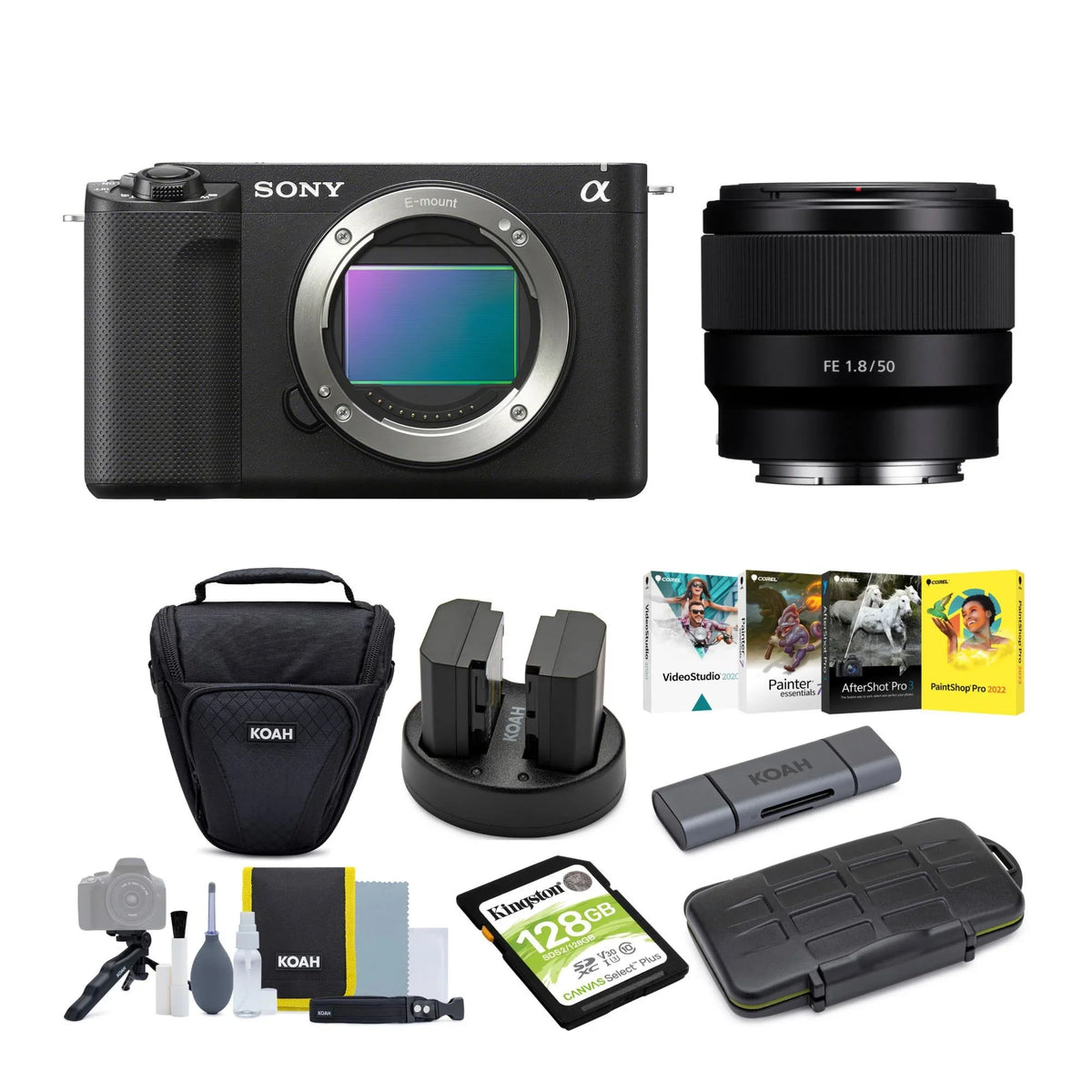 Alpha ZV-E1 Mirrorless Camera with 50mm Lens (ILCZV-E1/B, Black) Bundle