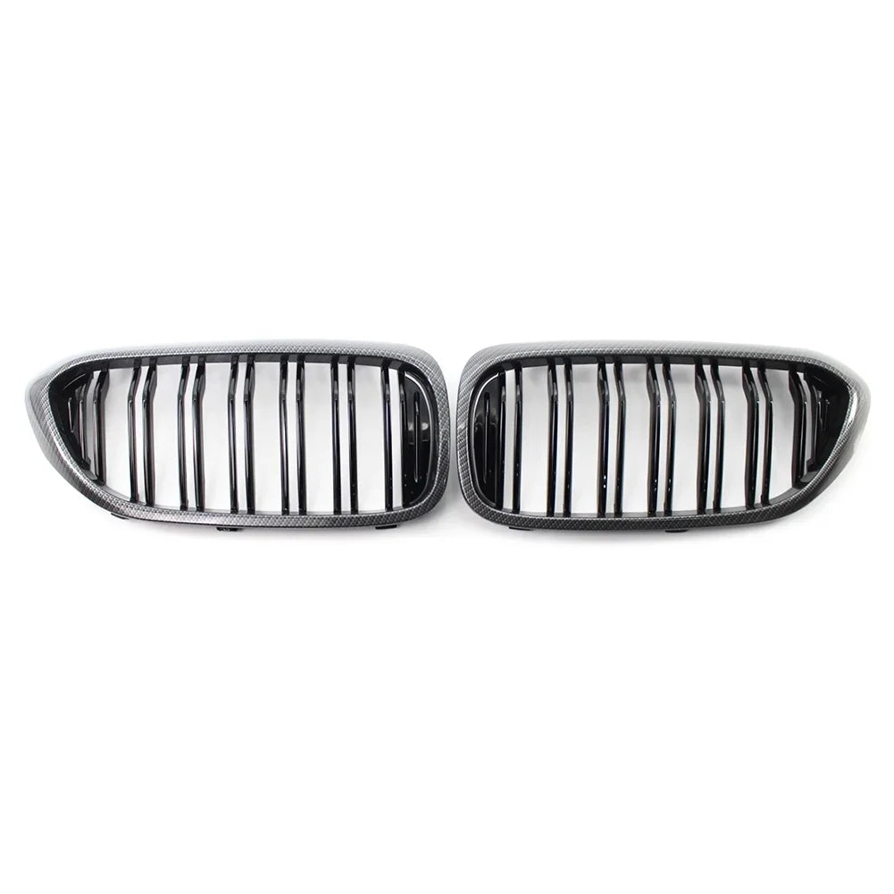 ZSWAL Front Grill shield Trim Keney Grille for  5 Series G30 G31 G38 530i 540i 2017 2018 2019, Carbon Fiber Style
