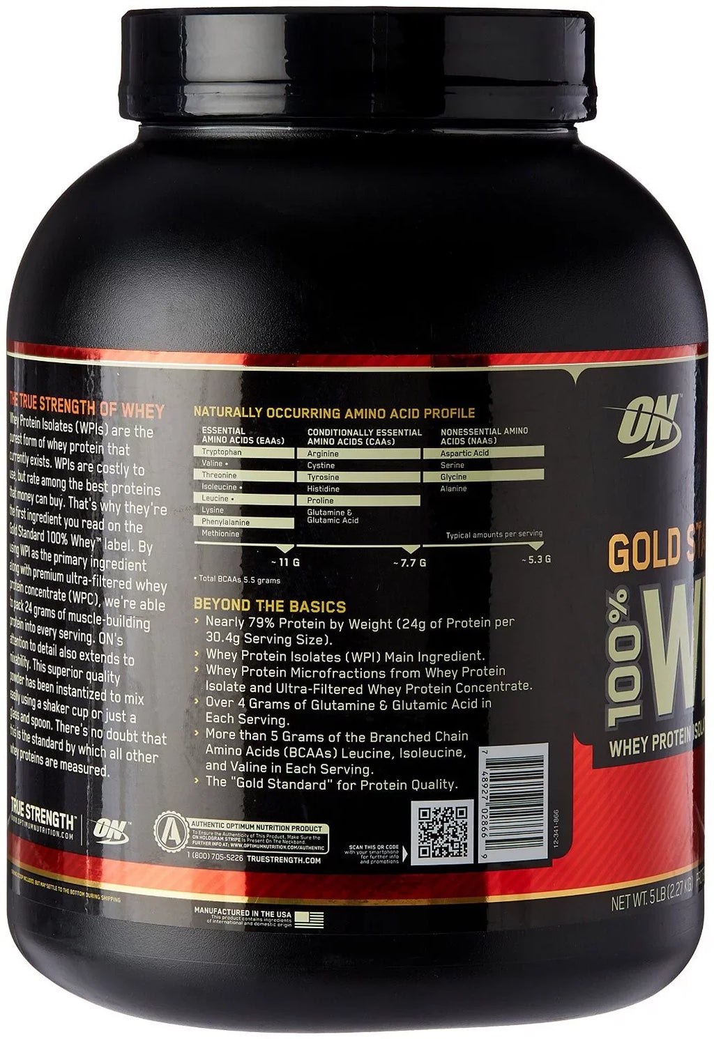 OPTIMUM NUTRITION GOLD STANDARD 100% WHEY (5 LB) Protein Isolates Powder 5lbs- Double Chocolate