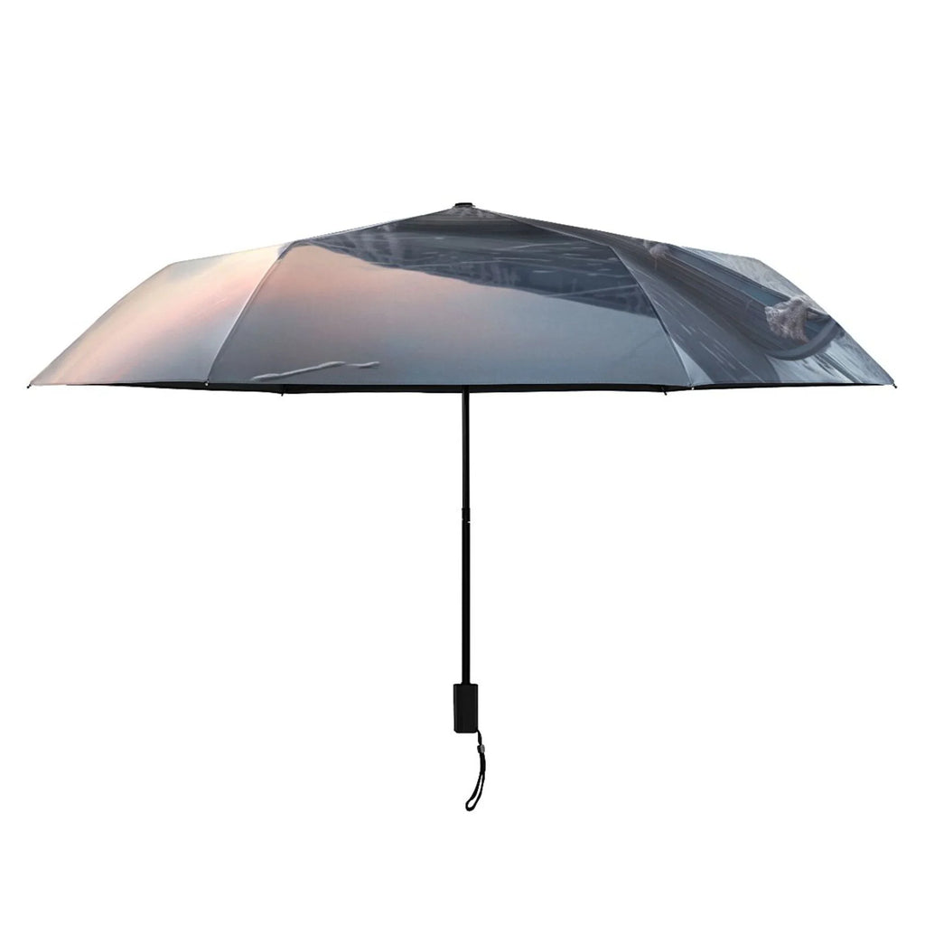 Winter Snow with craft Compact Folding Umbrella for Rain Windproof Travel Umbrella UPF 50+ Lightweight Packable Arc Size
