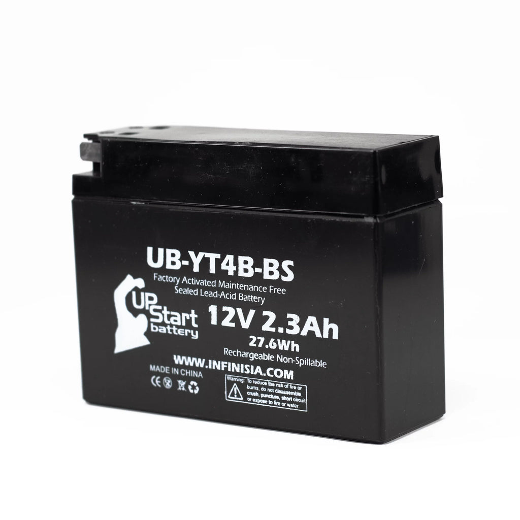 3-Pack UpStart Battery Replacement for 2009 Yamaha SR400 400CC Factory Activated, Maintenance Free, Motorcycle Battery - 12V, 2.3Ah, UB-YT4B-BS
