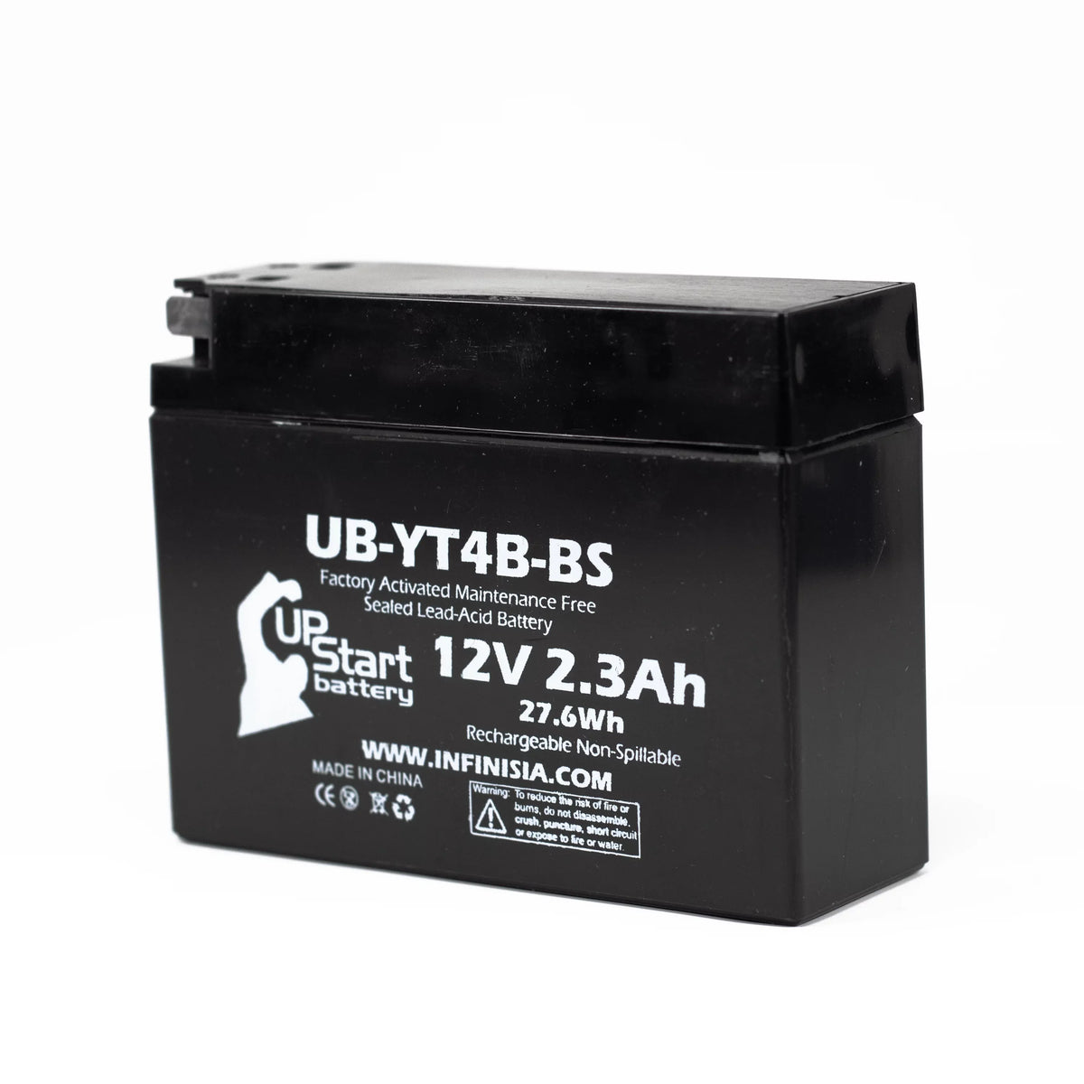 3-Pack UpStart Battery Replacement for 2009 Yamaha SR400 400CC Factory Activated, Maintenance Free, Motorcycle Battery - 12V, 2.3Ah, UB-YT4B-BS