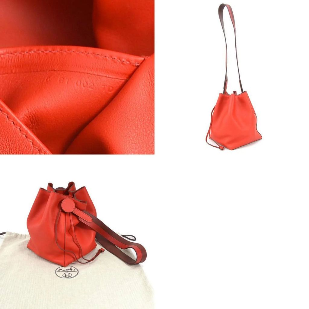 Pre-Owned HERMES Shoulder Bag Ricol 17 Evercolor Red Ladies (Good)