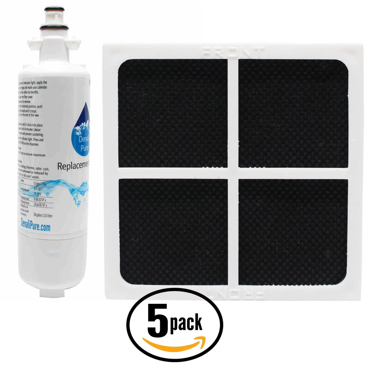 5-Pack Replacement Kenmore 79572059110 Refrigerator moisture & Air Filter Kit - appropriate Kenmore LT700P & LT120F Fridge Filter - Denali Pure Brand