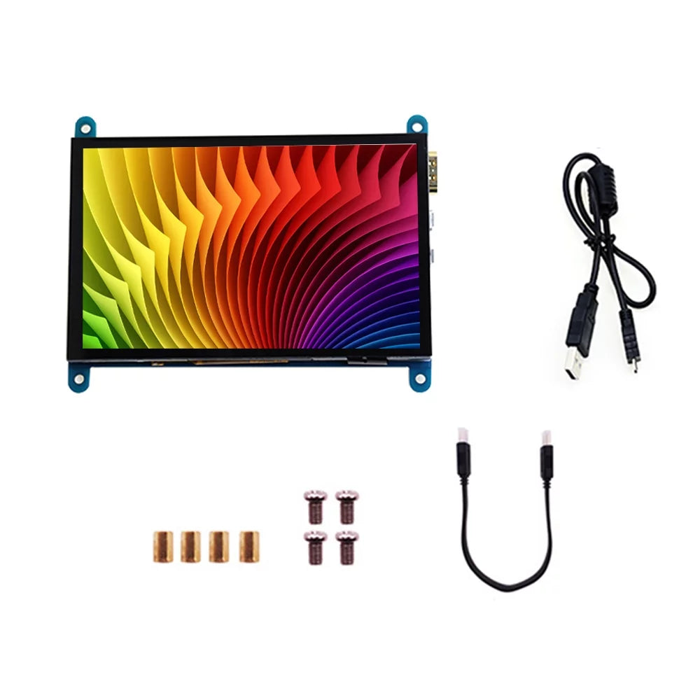 Walmeck 5 Inch Capacitive Touchscreen Display 800*480 Resolution Small Portable with USB Interface matching with Raspberry Pi Tool
