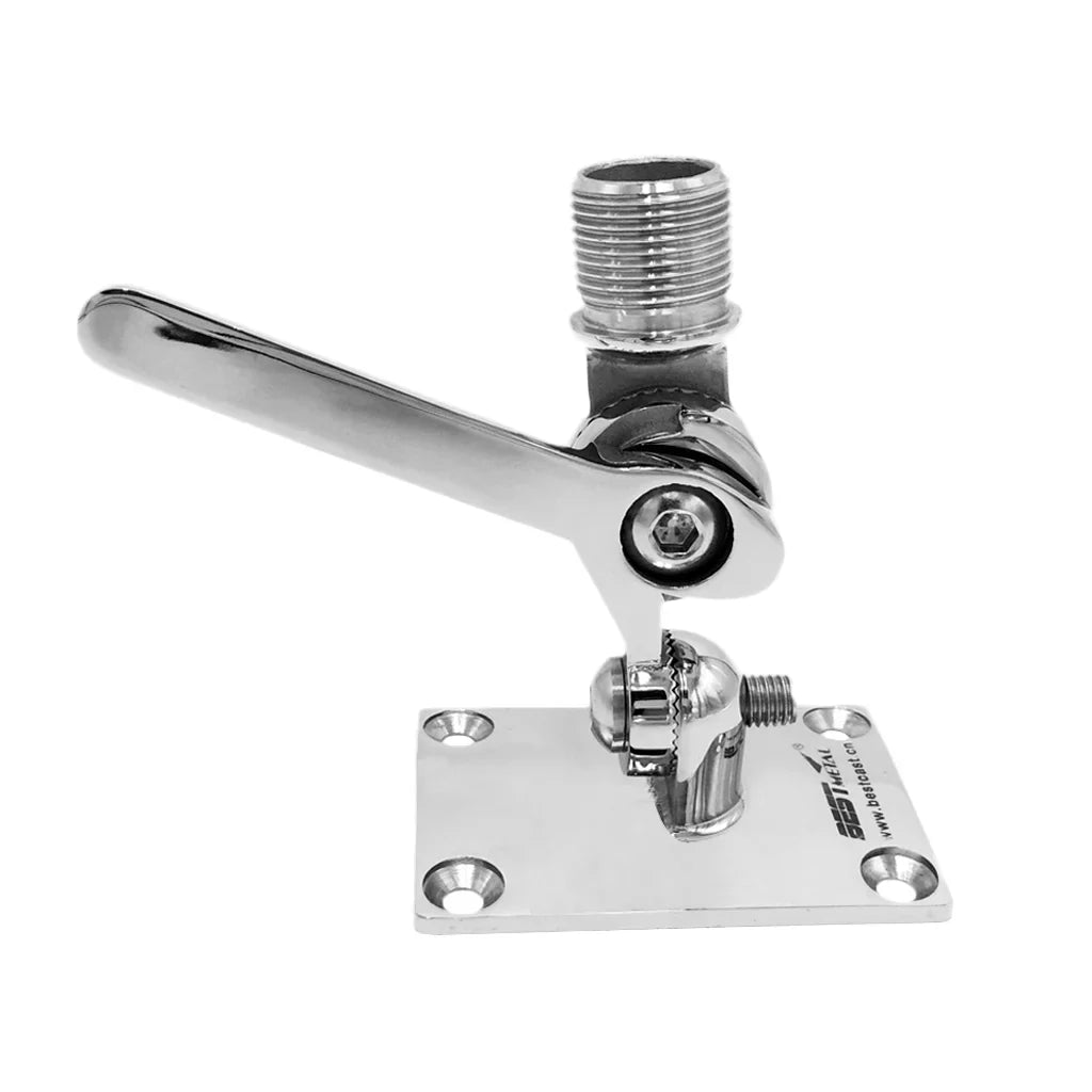 Stainless Steel Marine Radio VHF Adjustable Ratchet Base Mount for Inflatable ship Kayak Dinghy