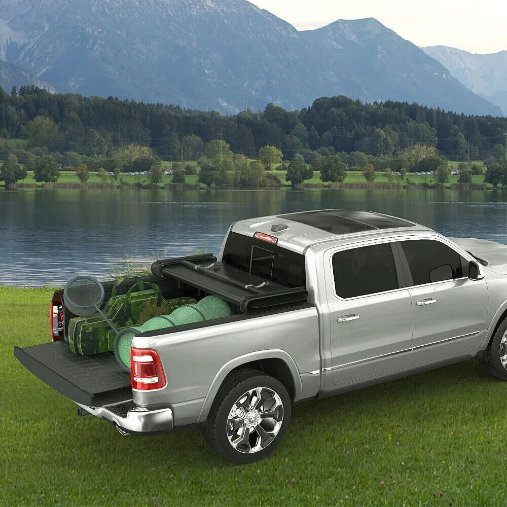 Ledkingdomus 6.4 ft Bed Soft Tri-Fold Truck Bed Tonneau protector for 2019-2023 Ram 1500 Without Rambox