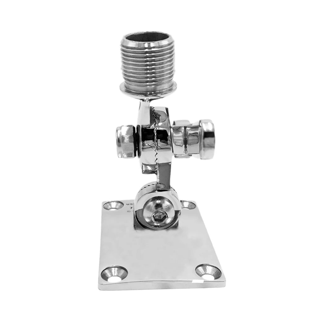 Stainless Steel Marine Radio VHF Adjustable Ratchet Base Mount for Inflatable ship Kayak Dinghy