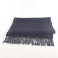 Pre-Owned HERMES Embroidered 100% Cashmere Scarf Black Grey (Good)