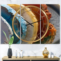high - 3 Panels. wide x 28 in. DESIGN ART Designart 'Mineral Slice XV' Large Fashion Wall Clock - 3 Panels - 36 in
