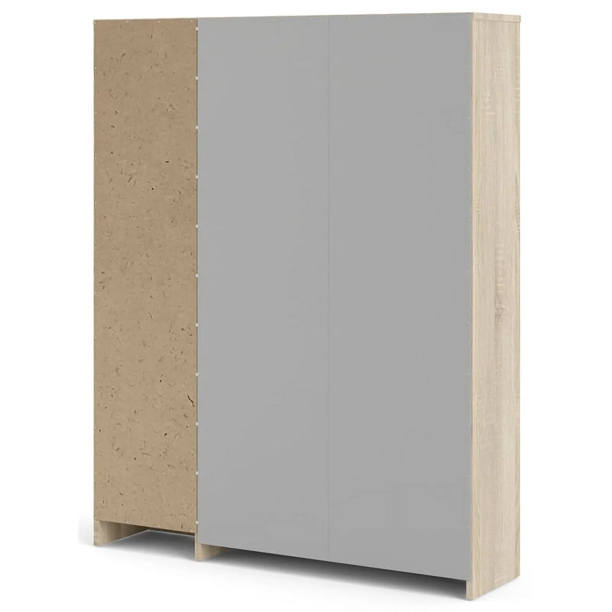 Allora 3 Drawer Shoe Cabinet & Door in Oak-White High Gloss with 2 Layers