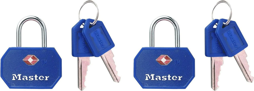 Wide, Assorted Colors, 4681TBLR (Pack Of 2). Keyed TSA-Accepted Luggage Lock, 1-1/4 In