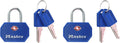 Wide, Assorted Colors, 4681TBLR (Pack Of 2). Keyed TSA-Accepted Luggage Lock, 1-1/4 In