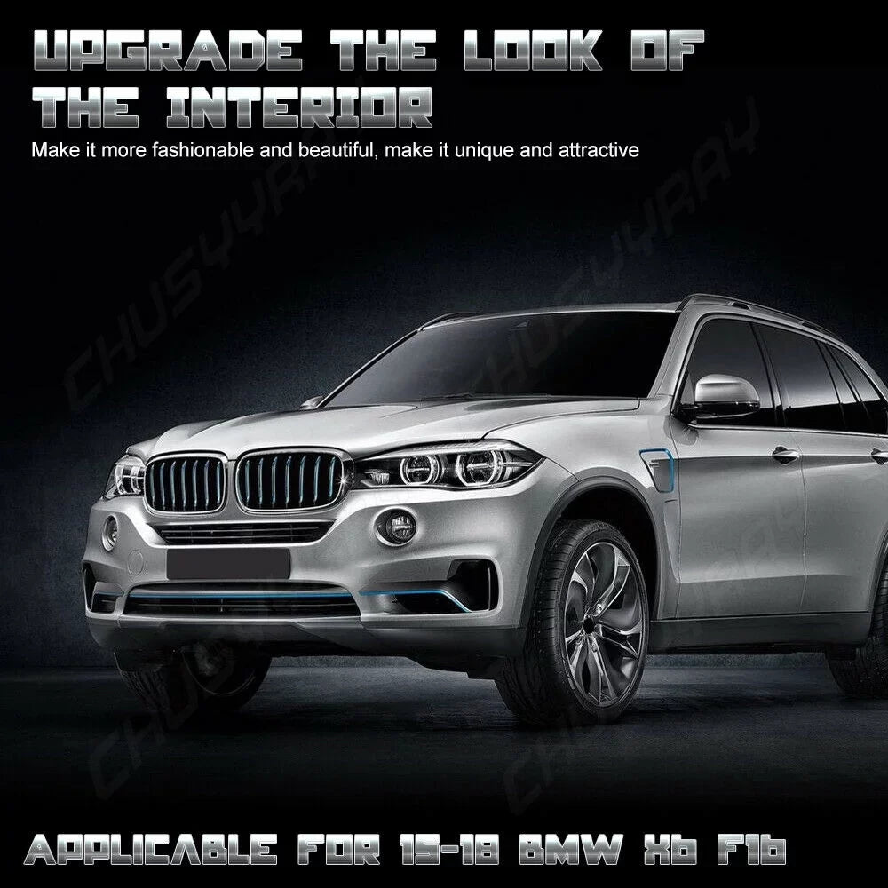 For  X6 F16 2015 2016 2017 2018 Black Interior protector Trim  5D Carbon Fiber （For left-hand drive vehicles）