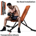 POOBOO Weight Bench Workout Indoor Folding incline bench Incline Adjustable and Thickened 5 Layer Structure gym bench for Home Training 800 lbs Capacity