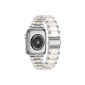 Worryfree Gadgets Metal & Resin Wristband for  Watch Silver/White 42/44/45mm (WX149-SLWT45)