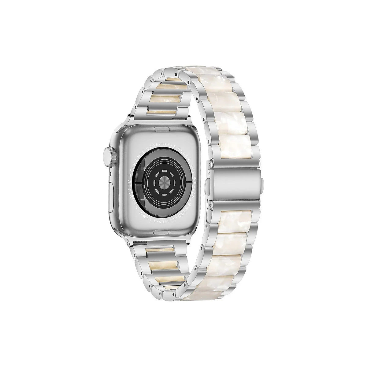 Worryfree Gadgets Metal & Resin Wristband for  Watch Silver/White 42/44/45mm (WX149-SLWT45)