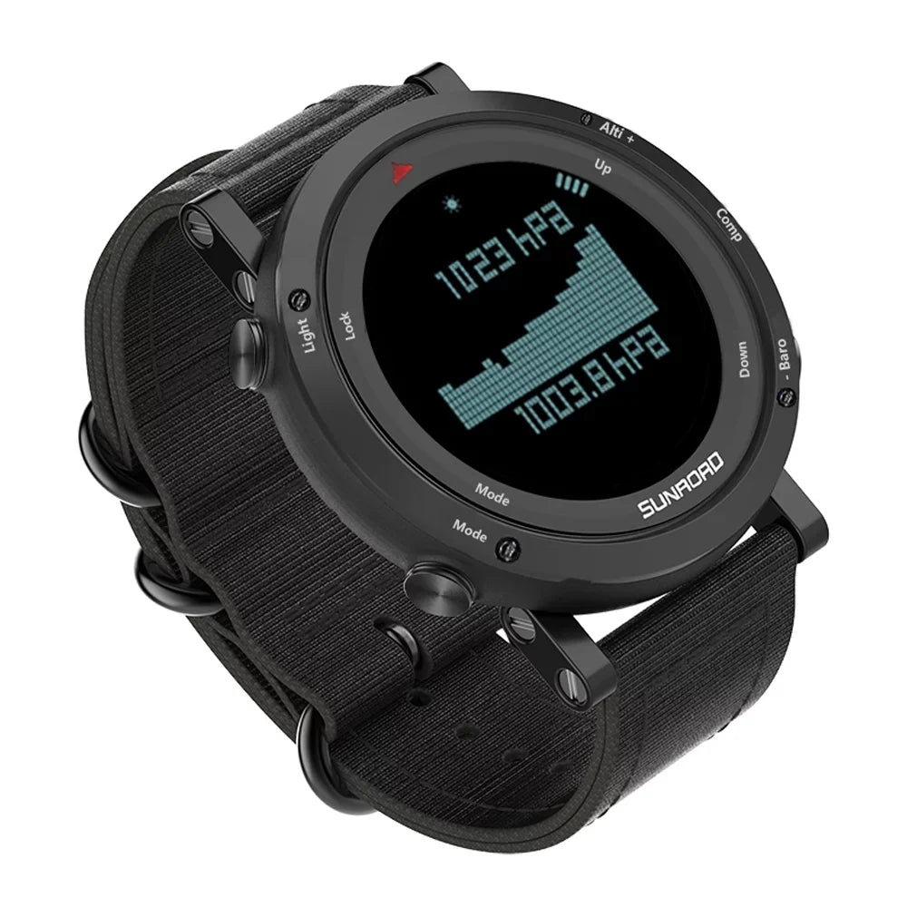 Barometer Altimeter Compass  climate Forecast Men Watch 50meters -immune Multifunctional Outdoor Sports Watch for Mountaineering Running Trekking Camping