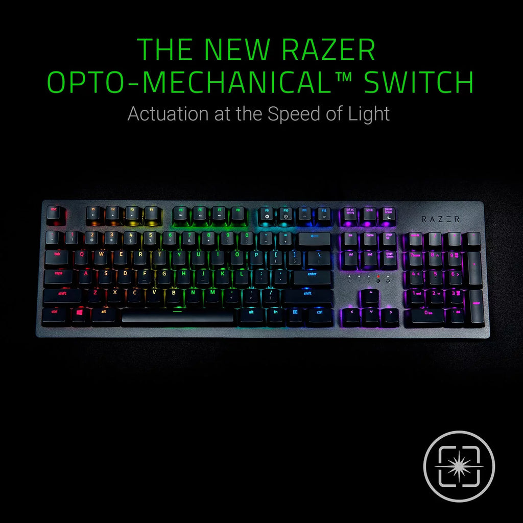 Huntsman Opto-Mechanical Switch - Hybrid On-Board Memory & Cloud Storage - Durability of up to 100 Million Keystrokes - Light and Clicky Gaming Keyboard
