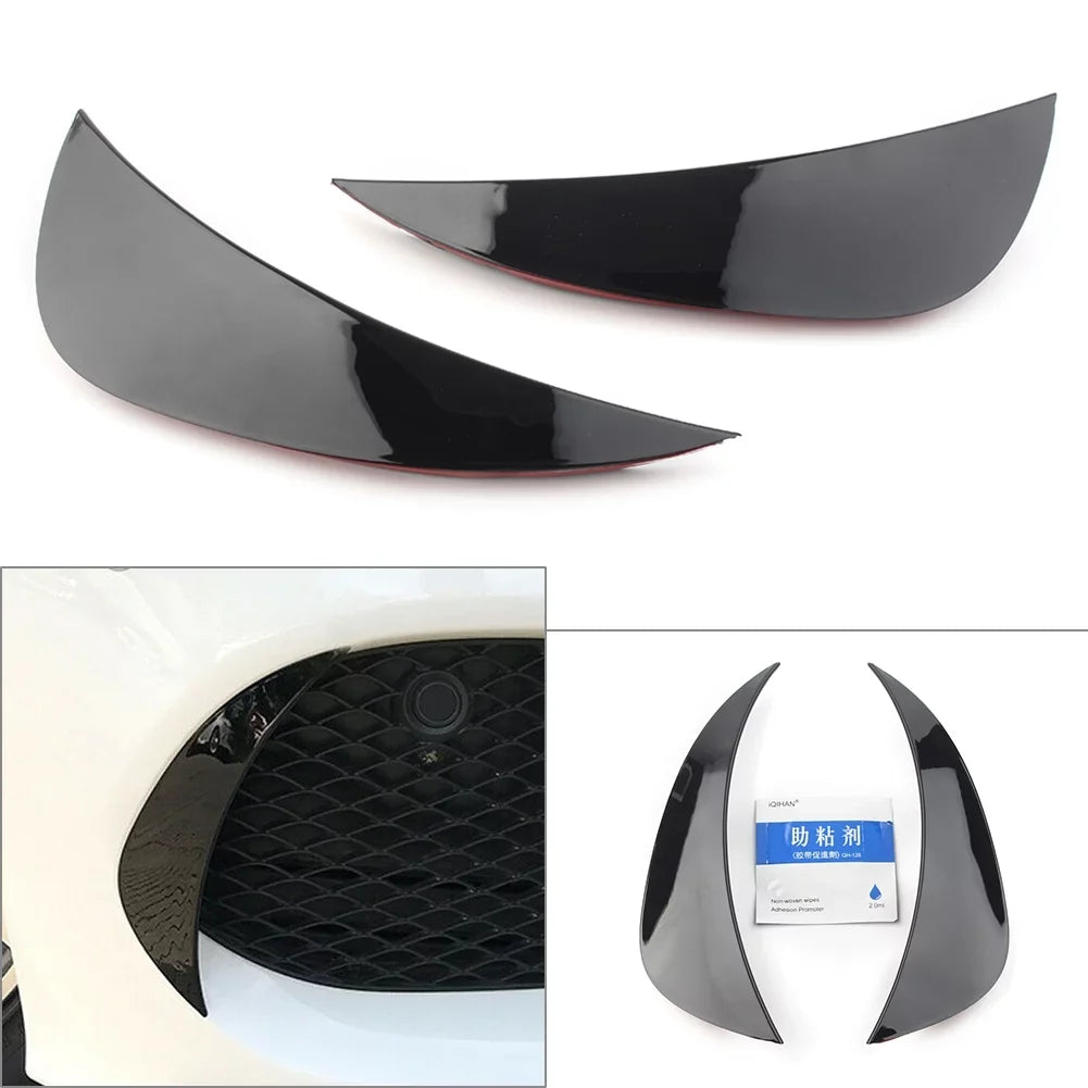 ZS Auto Front Bumper Air Vent shield Trim Glossy Black ABS For Mercedes Benz W205 AMG C-Class C180 C200 C300 C400 2015 2016 2017 2018