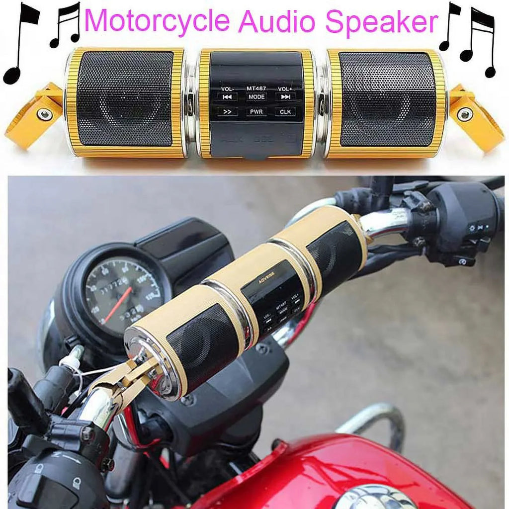Motorcycle Bluetooth V2.1+ EDR Audio Speaker Waterproof immune Motorbike Stereo FM Radio USB TF Card MP3 Player