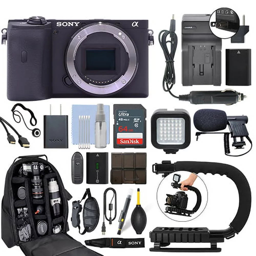 Alpha a6600 Mirrorless 24.2MP 4K Digital Camera Body + 64GB Pro Video Kit