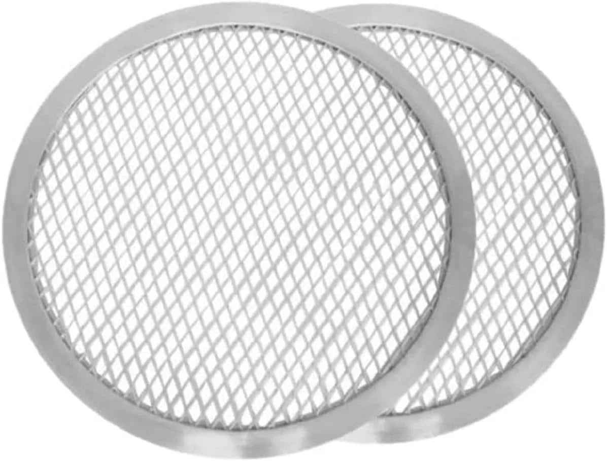 TrueCraftware- Set of 2 Aluminum 20” Pizza Baking Screen Seamless Rim- Bakeware Pizza Screen Round Pizza Pan Tray Round Baking Tray for Home Kitchen Pizzeria & Restaurants