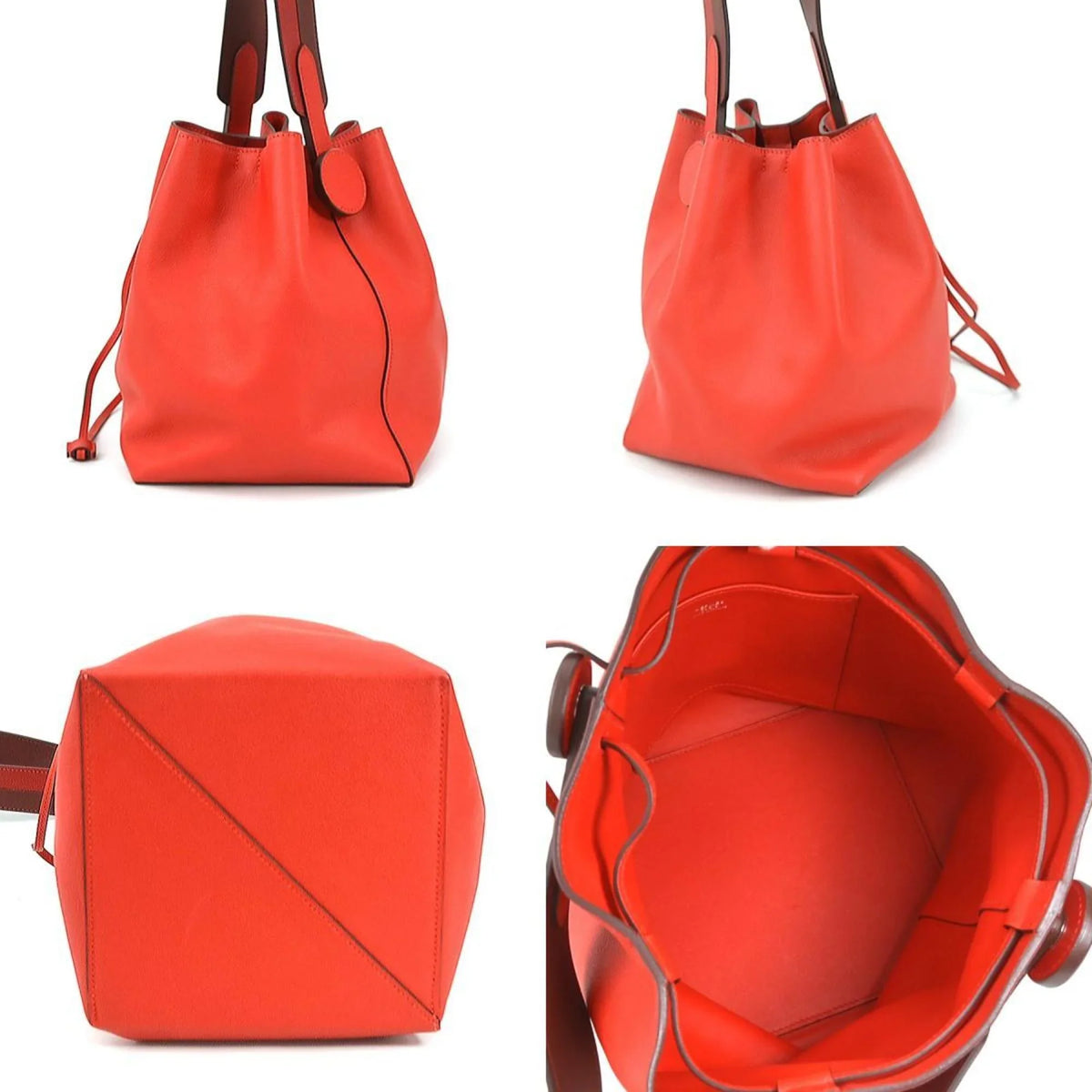 Pre-Owned HERMES Shoulder Bag Ricol 17 Evercolor Red Ladies (Good)