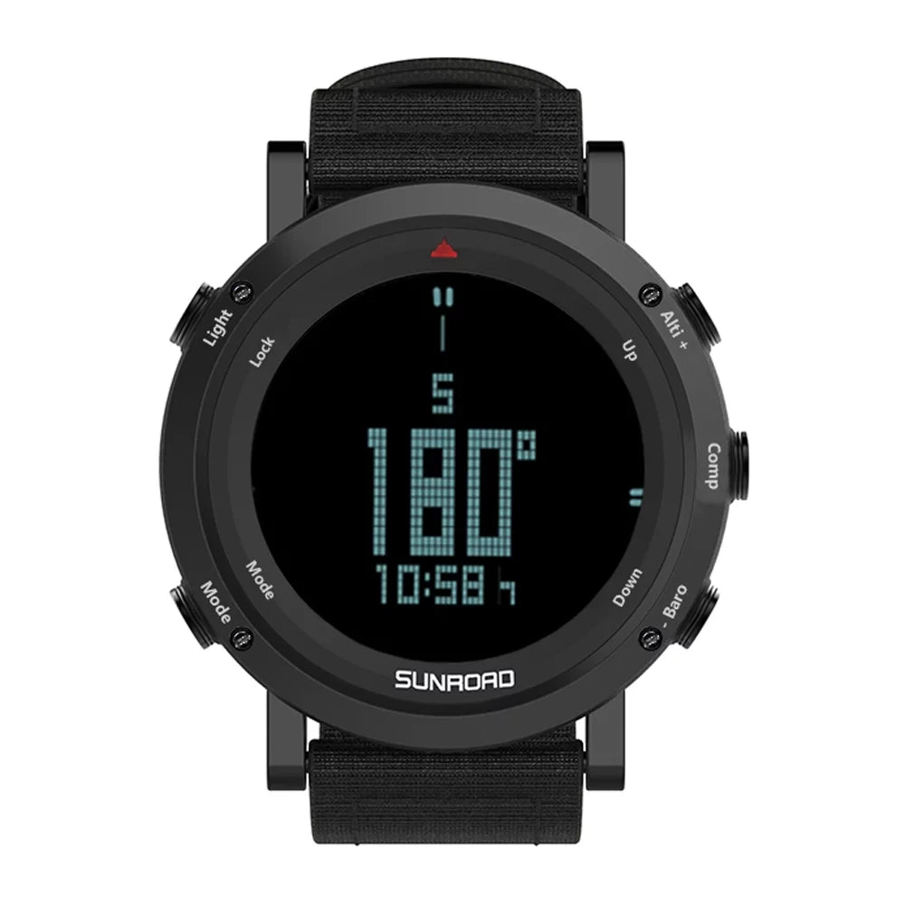 Barometer Altimeter Compass  climate Forecast Men Watch 50meters -immune Multifunctional Outdoor Sports Watch for Mountaineering Running Trekking Camping