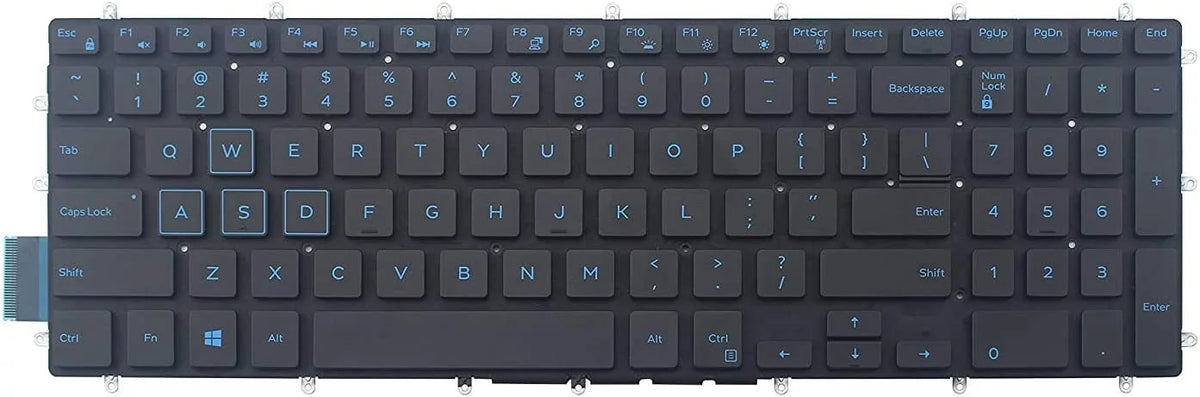 New US Blue Font English Backlit Laptop Keyboard (Without palmrest) Replacement for  G3 15 3590 G3 3579 G3 3779 G5 15 5590 G7 15 7588 17 7790 G7 15 7590 G5 15 5587 Light Backlight