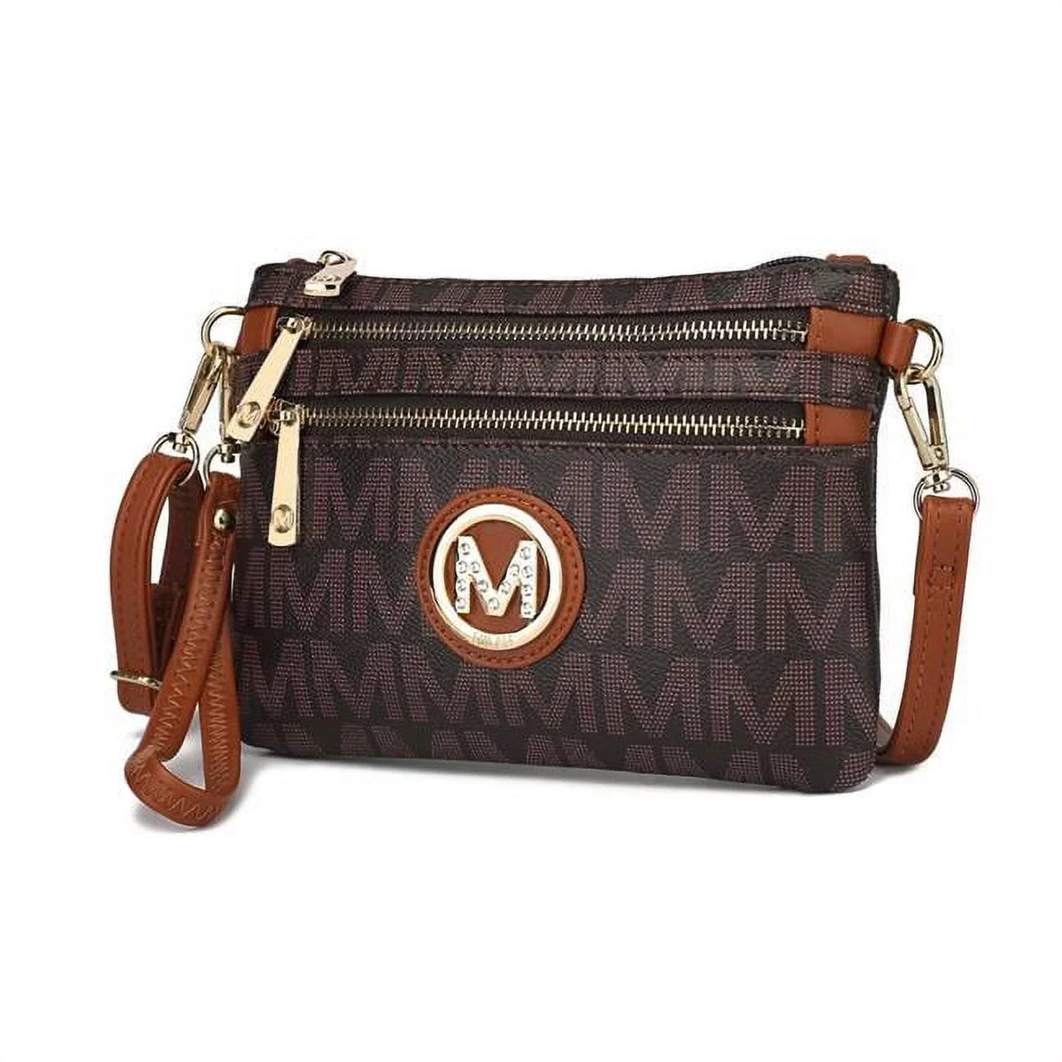 MKF Collection by Mia K  Geneve M Signature Crossbody Bag, Brown