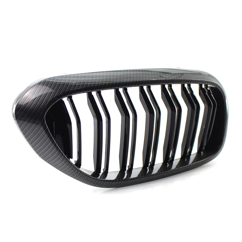 ZSWAL Front Grill shield Trim Keney Grille for  5 Series G30 G31 G38 530i 540i 2017 2018 2019, Carbon Fiber Style