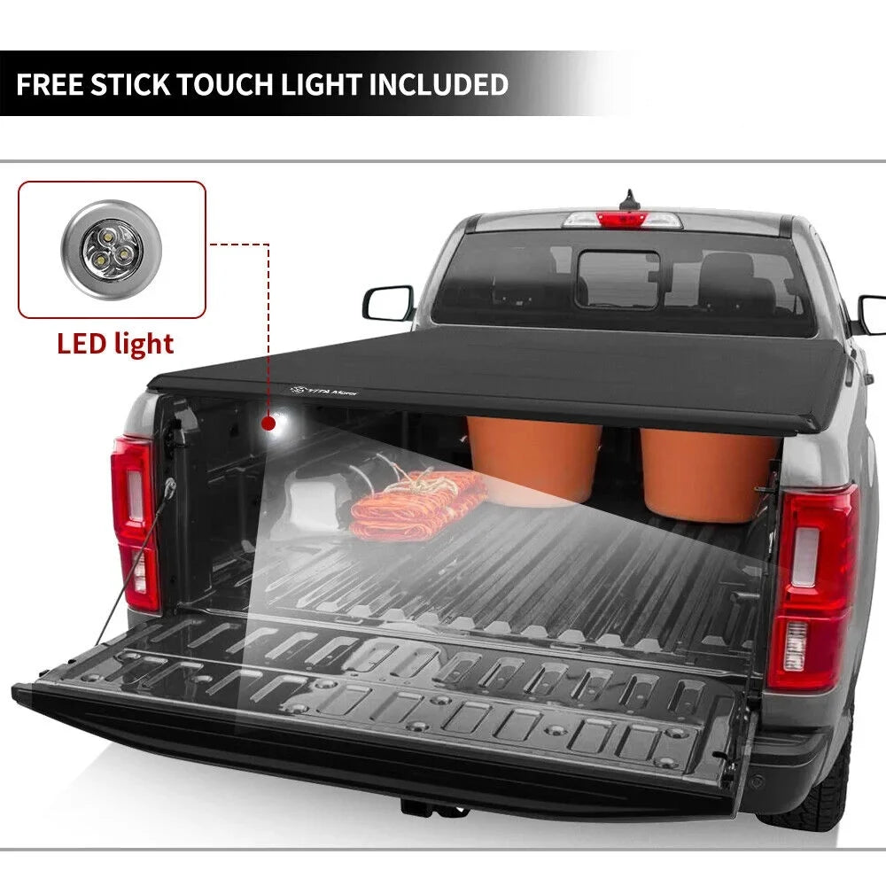 Ledkingdomus 6.4 ft Bed Soft Tri-Fold Truck Bed Tonneau protector for 2019-2023 Ram 1500 Without Rambox