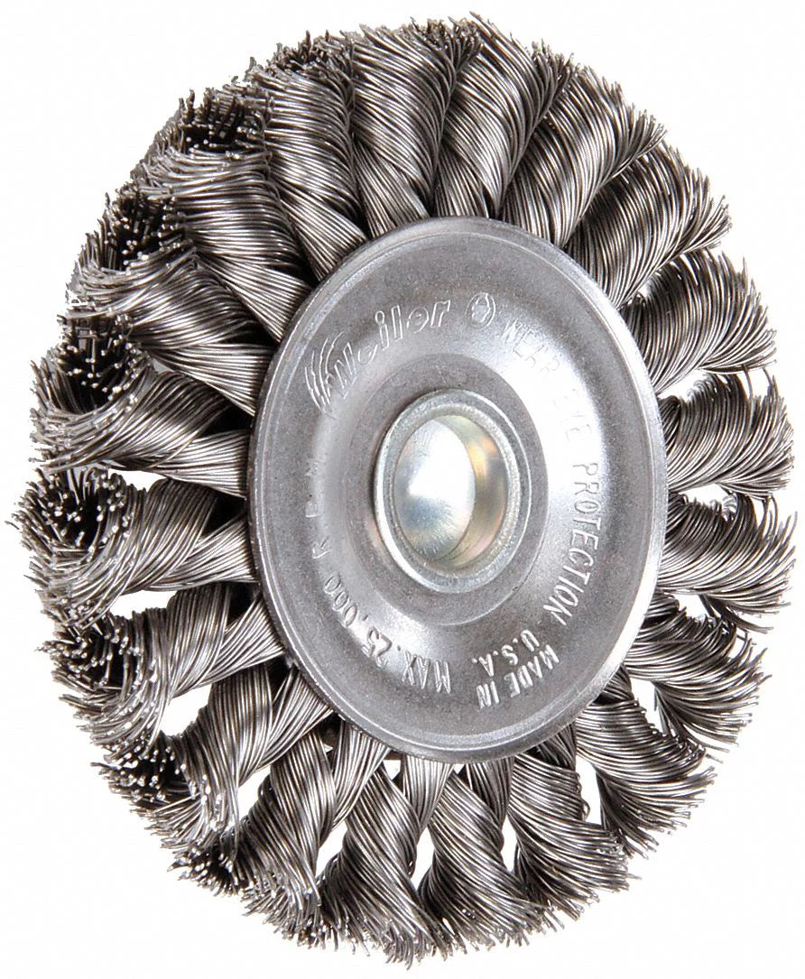94105. Weiler Knot Wire Wheel Brush,Stem,3-1/4 In