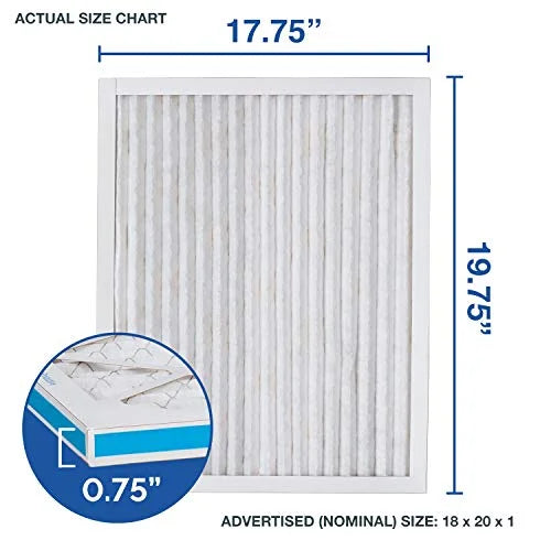 Aerostar 18x20x1 MERV 11 Pleated Air Filter, AC Furnace Air Filter, 6 Pack