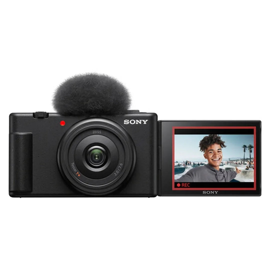 ZV-1F Vlogging Camera (Black) with SanDisk 64GB Memory Card + Tripod + ZeeTech Accessory Bundle